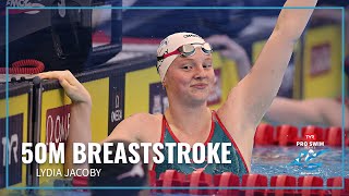 Lydia Jacoby Surges for Victory in Women's 50M Breaststroke | 2023 TYR Pro Swim Series Westmont