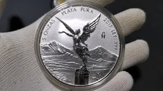 CARA PIEZA DE 5 OZ DE PLATA LIBERTAD! MATE BRILLO! *ESTO VALE*