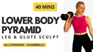 Lower Body Pyramid Workout | 30-40-50-40-30 Intervals | Legs & Glutes | All Standing | No Jumping