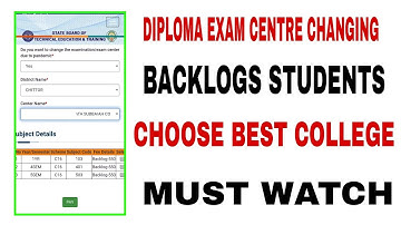 AP DIPLOMA EXAM CENTRE CHANGING BACKLOGS STUDENTS | changing Option