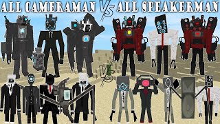 ALL Cameraman vs ALL Speakerman - Skibidi Cameraman VS Skibidi Speakerman | Minecraft Mob Battle