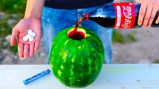 Crazy Trick With Coca Cola, Mentos  And Watermelon | Best Compilation