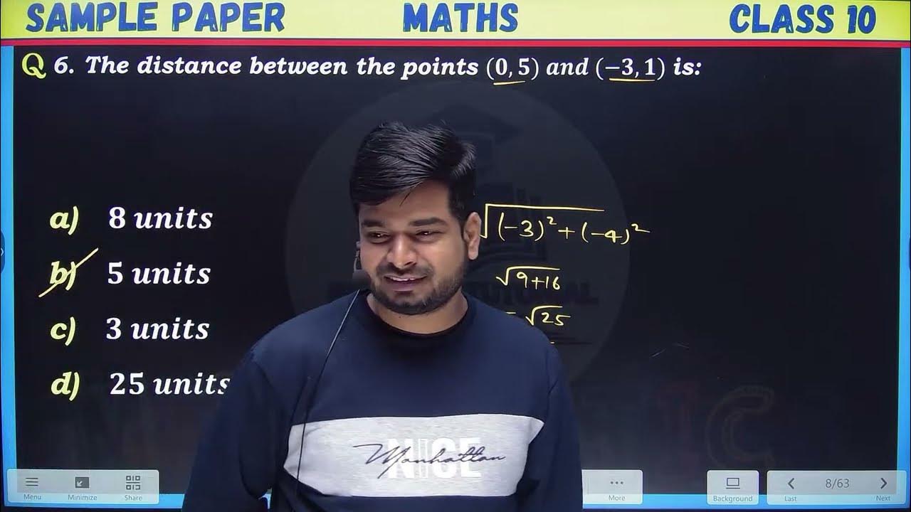 Class 10 Maths Oswaal Sample Paper 10 Solutions MATHS CLASS 10 BOARD