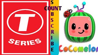 T series vs cocomelon live subscribe countlive subcount top100 livestream viral viralvideo