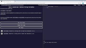 Basic JavaScript (22/111) | Declare String Variables | freeCodeCamp