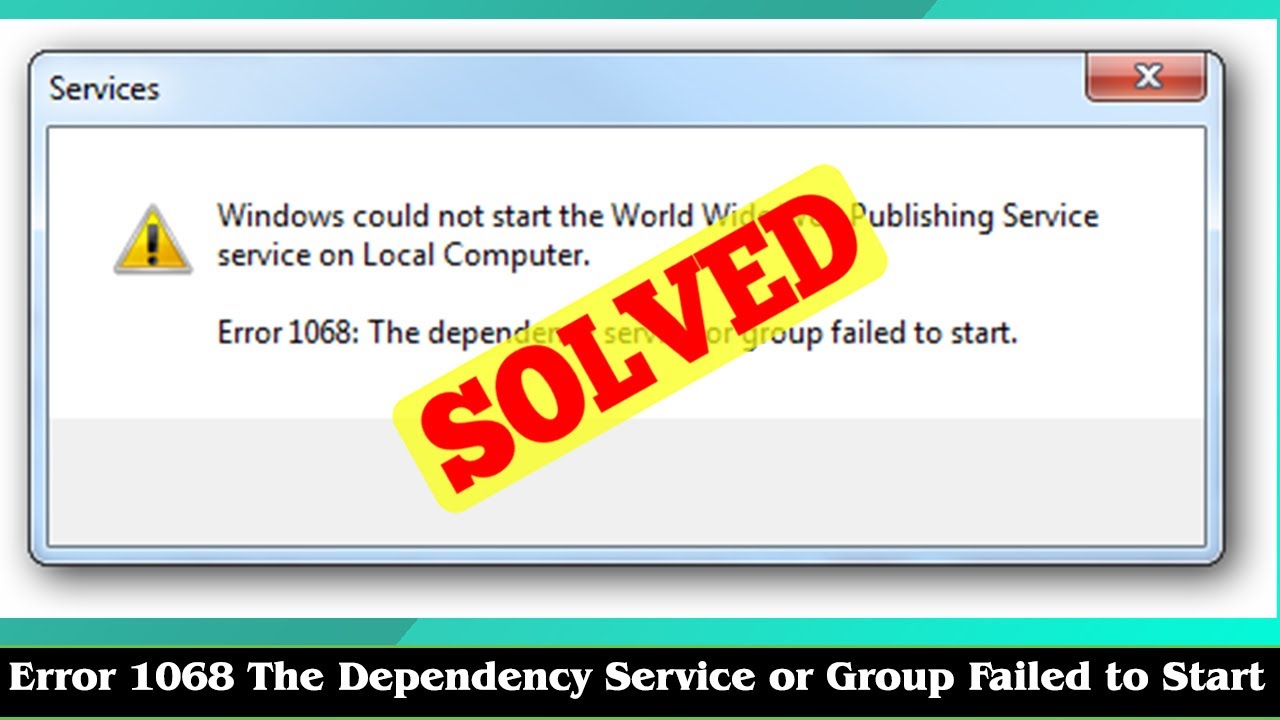 Ошибка start failed. Dependency service. Start service failed 1275. Startup Error.