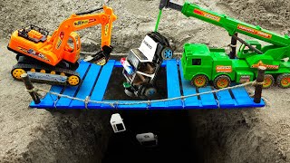 Rescue Police Car and Excavator | Dump Truck, Crane Truck, Cement Trucks funny stories