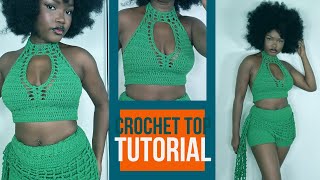 CROCHET TOP TUTORIAL. Easy step by step video #crochet #crochettutorial #tutorials #howtocrochet