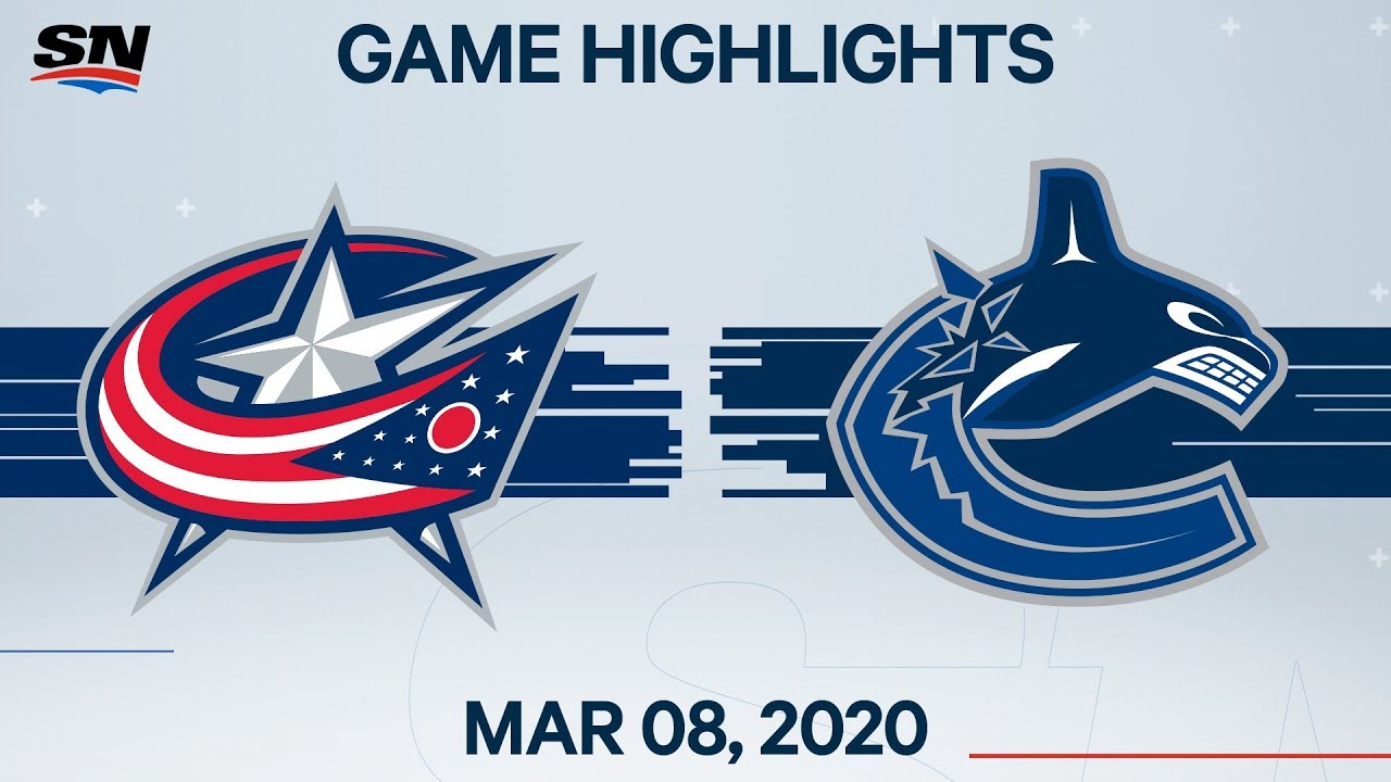 NHL Highlights | Blue Jackets vs Canucks – Mar. 8, 2020 - YouTube