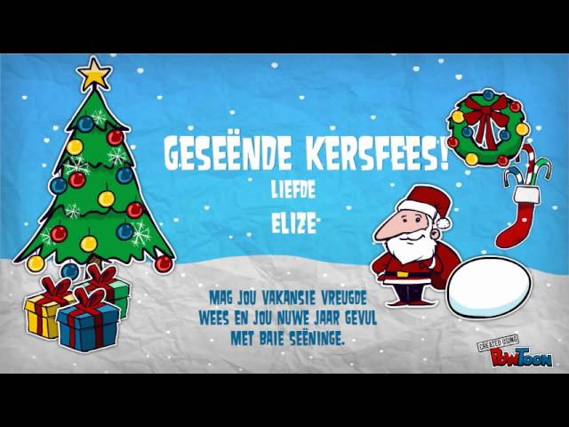 Feliz Natal!, Merry Christmas!, Afrikaans: Geseënde Kersfe…