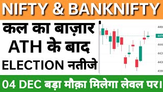 Nifty-Banknifty Tomorrow Prediction 04 DEC  2023- NIFTY & BANK NIFTY ON Monday- Options for Tomorrow