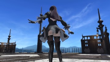 FFXIV Shadowbringers 5.1 x Nier Automata: 2B Outfit from the Copied Factory Raid