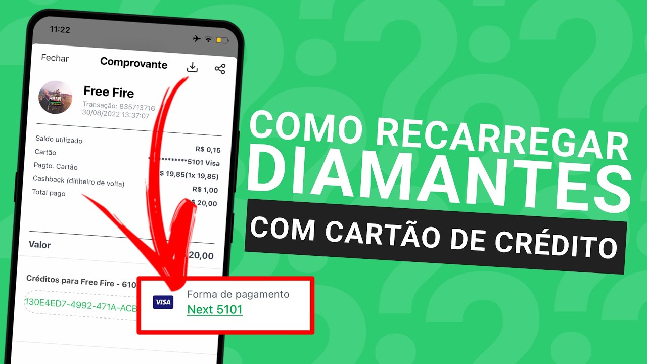 Como RECARREGAR DIAMANTES no FREE FIRE com CARTÃO de CRÉDITO do