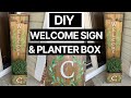 DIY Framed Porch Welcome Sign + Planter Box | Easy Wood Build!
