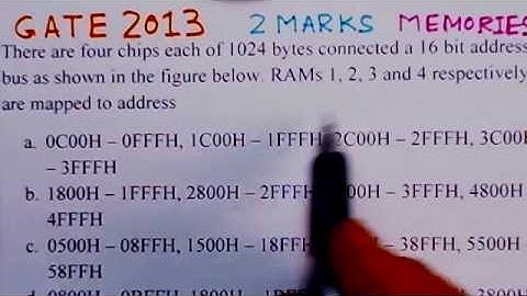 Video Solution to GATE ECE -2013 Problem(Memories)