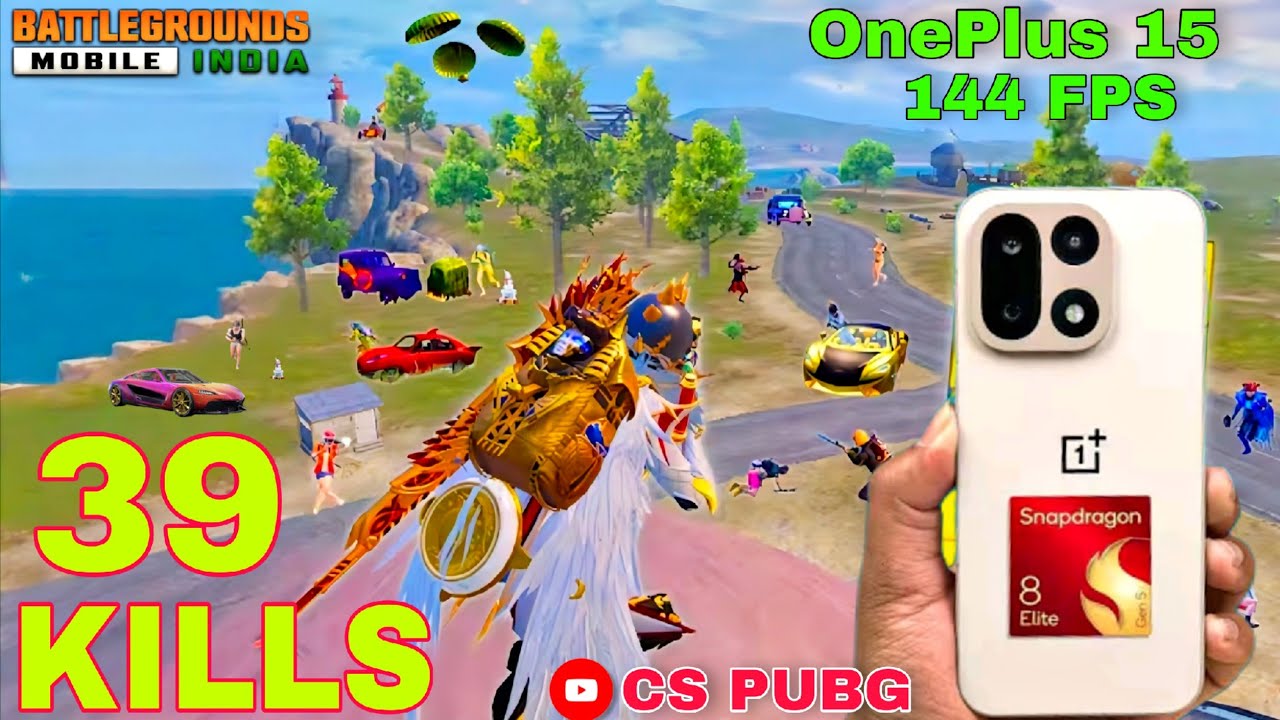Solo 🔥 39 Kills Gameplay - OnePlus 15 144 FPS Best Gaming Android Device & Gyro Fix Setting? 