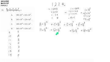 DSE maths core 2016 paper2 #33 binary decimal hexadecimal