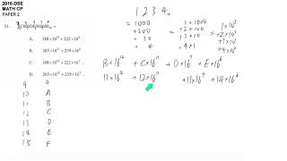 DSE maths core 2016 paper2 #33 binary decimal hexadecimal
