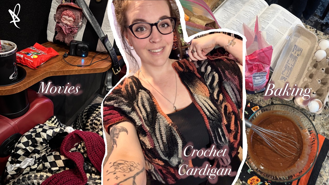 Процесс пошива слегка поджаренного кардигана, выпечка во время менструации и поход в кино | Видео...