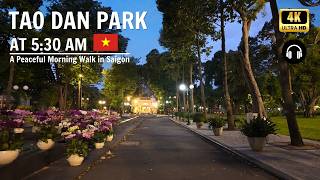 Tao Dan Park at 5:30 AM | A Peaceful Morning Walk in Saigon | Vietnam 4K