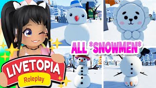 How To Build *All SNOWMEN* in LIVETOPIA Roleplay (roblox)