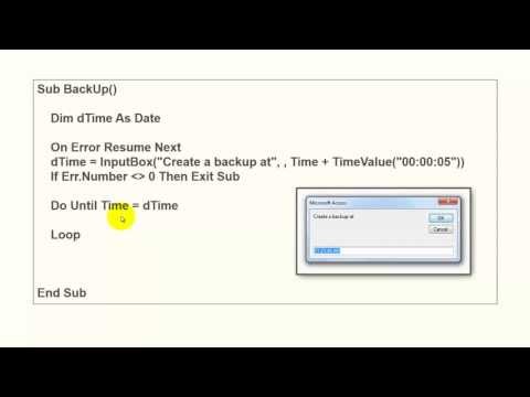 An Automatic backup of your Access data at preset times