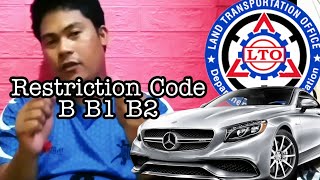Paano magpa dagdag ng Restriction code sa Drivers license Restriction code B B1 B2