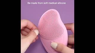 CkeyiN Electric Facial Cleansing Brush Eye Massager with Heat Function, Silicone Brush MR505P