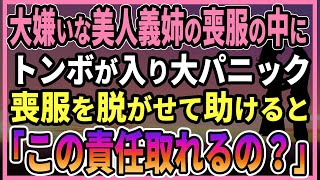 【感動する話】妻の四十九日に嫌いな美人義姉の服の中にトンボが入り大パニック喪服を脱がせて助けると「責任取れるの？」【朗読・馴れ初め】