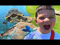 Neighborhood BUG HUNT With Caleb & Dad! First Time Fishing, Finding Baby TURTLES Backyard Adventure!