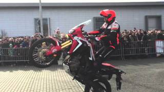 New Honda Africa Twin CRF1000 test drive - stuntride show by Lisak