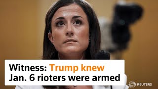 Trump knew Jan. 6 rioters were armed: Cassidy Hutchinson