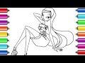 Winx Club Stella colouring page for kids  Раскраска Bинкс