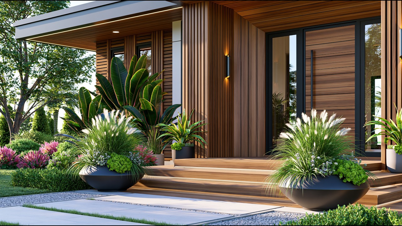 2026 Front Porch Styling Trends: Architectural Slat Wood & Large