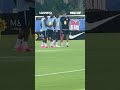 A close look at England's training session, with Tuchel & Toney wiping sweat off of Noni Madueke