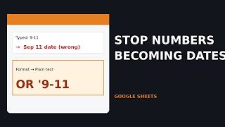 How to Stop Google Sheets from Changing Numbers to Dates
