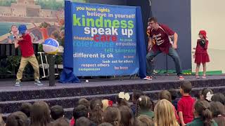 A funny moment from a Voices for Good Choices assembly performance.