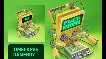 TIMELAPSE gameboy modeling 4fun in blender