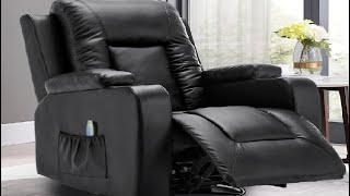Honest Review   COMHOMA Leather Recliner Chair Modern Rocker with Heated Massage Ergonomic Lounge