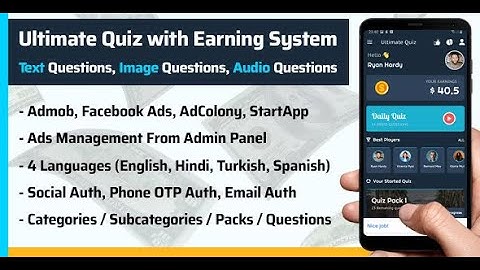 Ultimate Quiz App with Earning system Codecanyon Source Code 2022 | Free Source Code