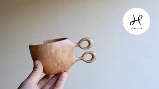 木製のマグカップを作る。　hokuto59   ククサを削る。