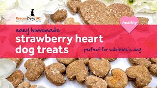 Strawberry Heart Dog Treats