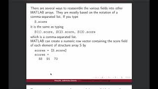 Intro to MATLAB - Week 2 - Structures