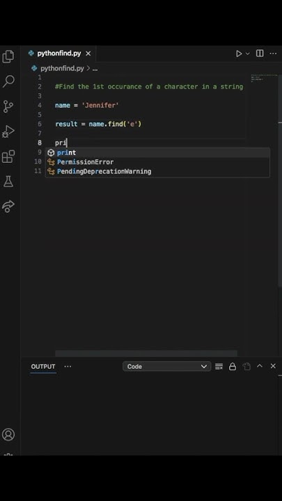 Find the First Occurrence of a Character in a String in Python #python ...