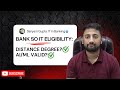 Bank SO IT Officer Eligibility | Distance Degree & AI/ML Degree Valid for SO IT Jobs?
