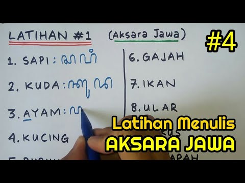 Aksara Jawa 4 Latihan Menulis Aksara Jawa Nama Hewan Youtube