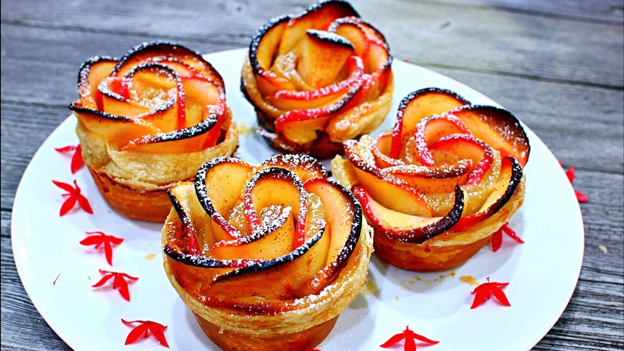 Baked Apple Roses Recipe - How To Make Apple Rose Tart - Youtube