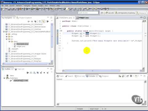 VTC Player   Advanced Java Programming Java SE 7, Static Data   Methods   Blocks