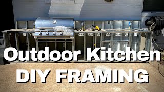 Building an Outdoor Kitchen for a Built-in Grill - PART 1 DIY Metal Framing