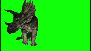 Big Head Styracosaurus Dinosaur Green Screen Vfx & Cgi Effects